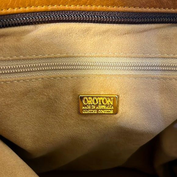 Oroton Australia Brown Leather Shoulder Crossbody Handbag Purse - Picture 5 of 6